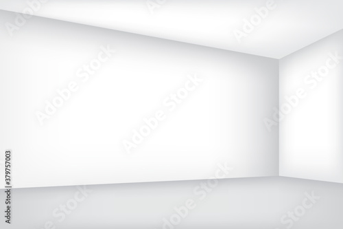 White and gray empty room, interior space, vector illustration.