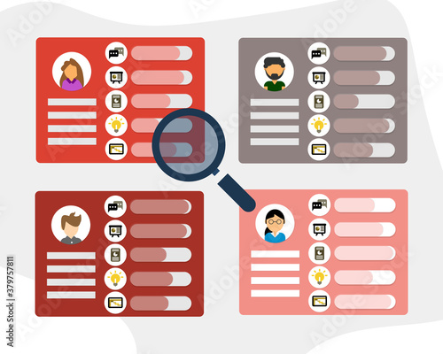 Resumes with skill tab vector