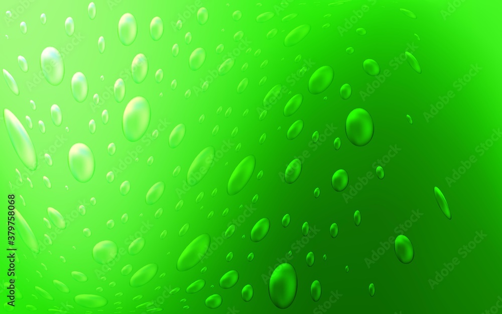 Light Green vector background with dots. Blurred bubbles on abstract background with colorful gradient. The pattern can be used for ads, leaflets of liquid.