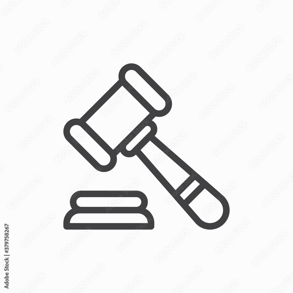 Judge gavel line for your website and app Judge gavel line for your website and app