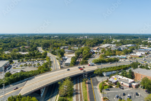Bild auf Leinwand Aerial view of Route 355 (N
