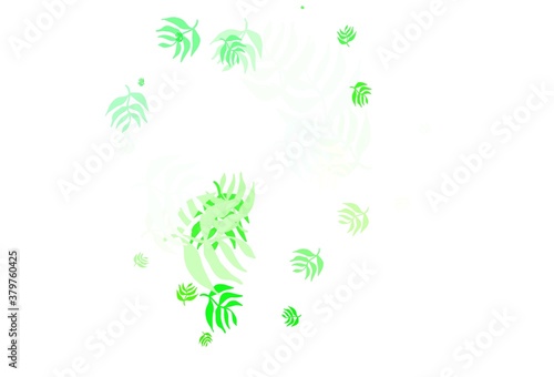 Light Green  Yellow vector abstract background with leaves.