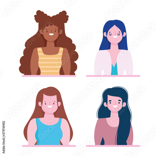 diversity and inclusion, group women portrait different ethnicity