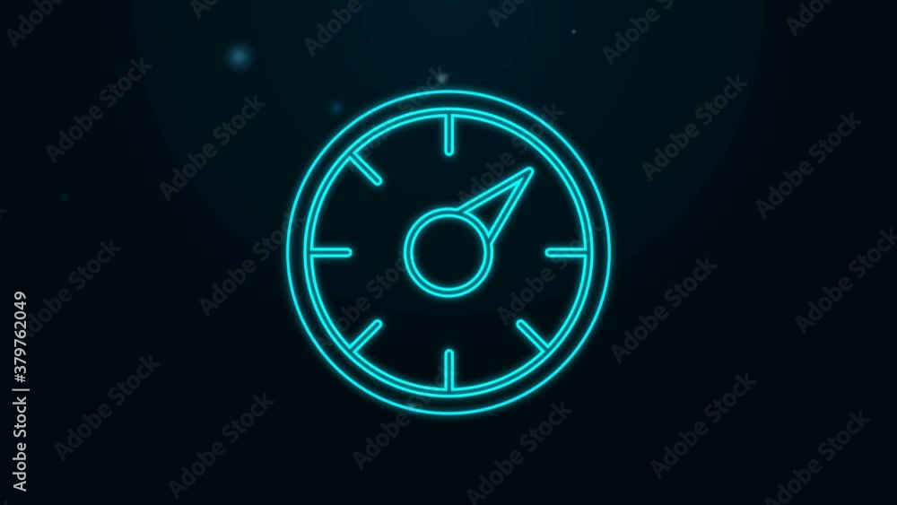 Glowing neon line Digital speed meter concept with 5G icon isolated on black background. Global network high speed connection data rate technology. 4K Video motion graphic animation Glowing neon line Digital speed meter concept with 5G icon isolated on black background. Global network high speed connection data rate technology. 4K Video motion graphic animation