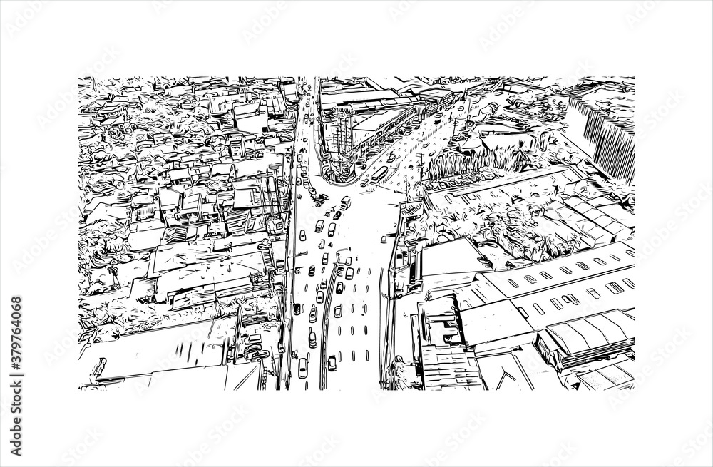 Vetor de Building view with landmark of Batangas is a province in the ...