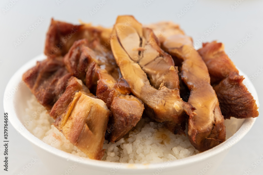 Ordering restaurant food for some good bowl of rice and teriaki chicken. Ordering restaurant food for some good bowl of rice and teriaki chicken.
