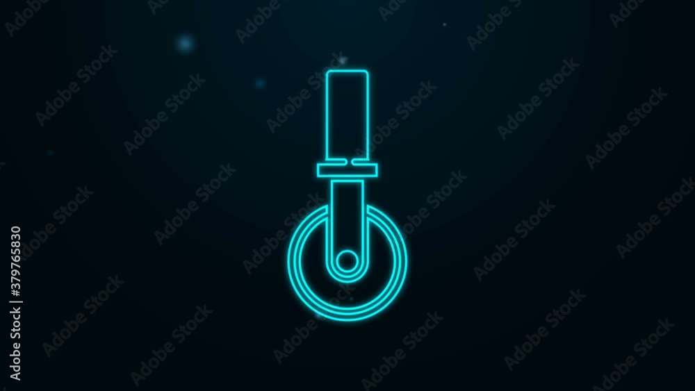 Glowing neon line Pizza knife icon isolated on black background. Pizza cutter sign. Steel kitchenware equipment. 4K Video motion graphic animation Glowing neon line Pizza knife icon isolated on black background. Pizza cutter sign. Steel kitchenware equipment. 4K Video motion graphic animation