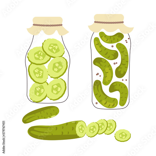Pickled and fresh cucumbers