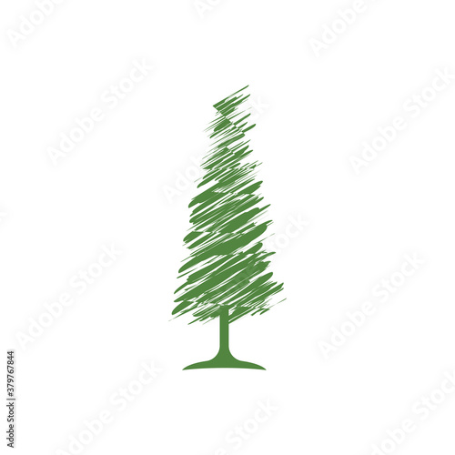 Pine tree ilustration logo vector design
