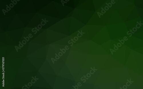 Dark Green vector abstract polygonal cover. Colorful illustration in abstract style with gradient. The best triangular design for your business.