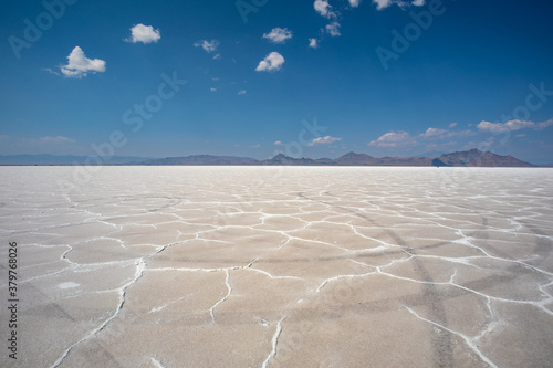 Great salt lake desert at Bonneville Salt Flats in summer Utah
