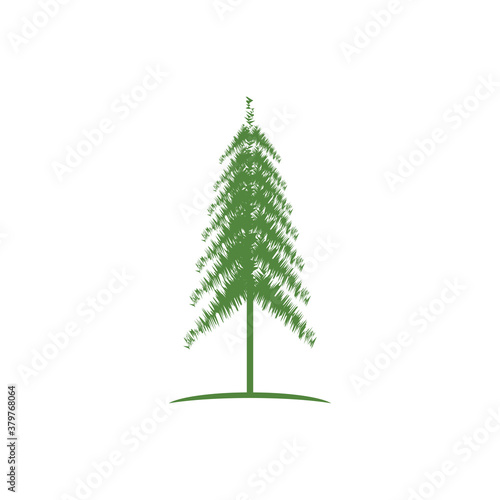 Pine tree ilustration logo vector design