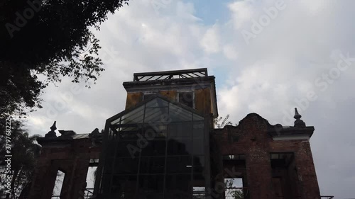 Park ruins of Rio de Janeiro, Brazil - September 01 2020: ruins of one of the main attractions of the park are its exhibitions and its beautiful look from the top of Santa Teresa neighborhood in Rio d photo