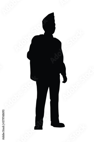 WWII USA soldier silhouette vector