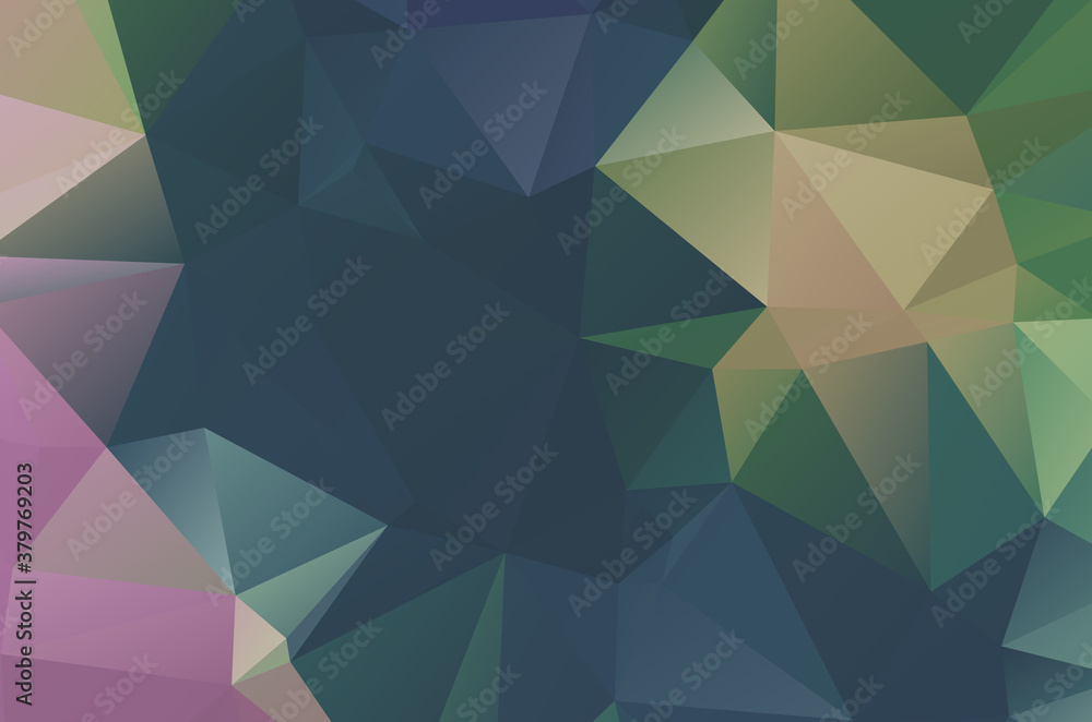 Dark Multicolor vector abstract Low Poly background. Colorful