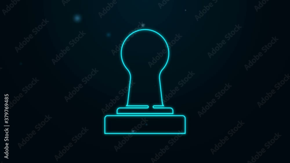 Glowing neon line Coffee tamper icon isolated on black background. 4K Video motion graphic animation Glowing neon line Coffee tamper icon isolated on black background. 4K Video motion graphic animation
