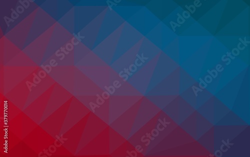 Dark Blue, Red vector low poly texture. A vague abstract illustration with gradient. Polygonal design for your web site.