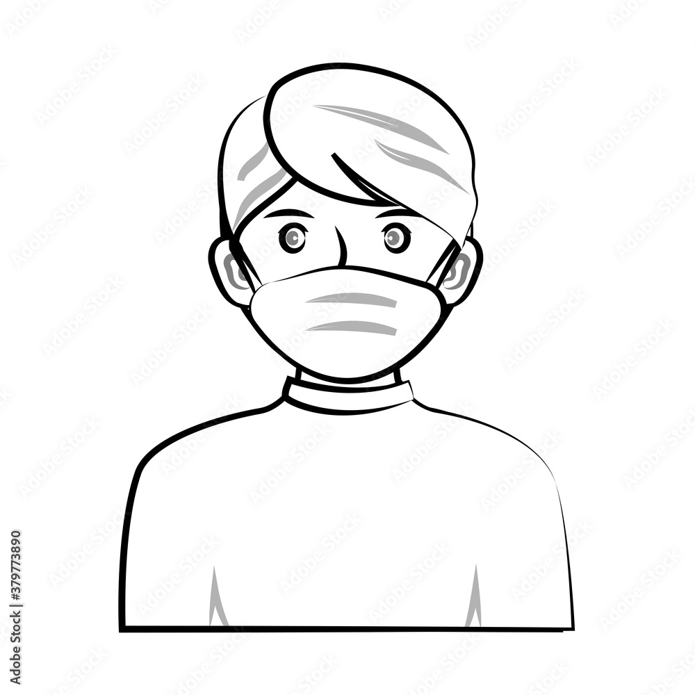 People with Face Masks Illustration