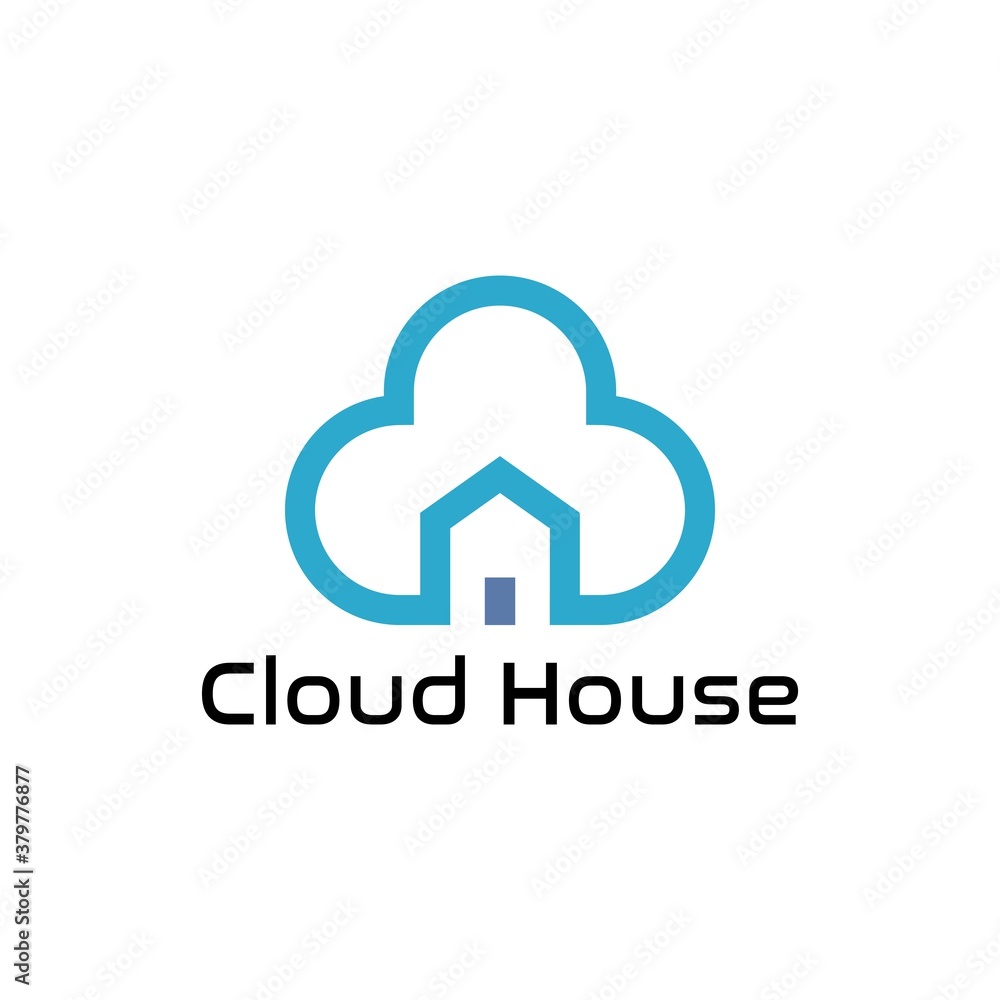 Cloud home logo design illustration vector template Cloud home logo design illustration vector template