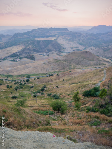 Sunset on the hills in the south of Italy