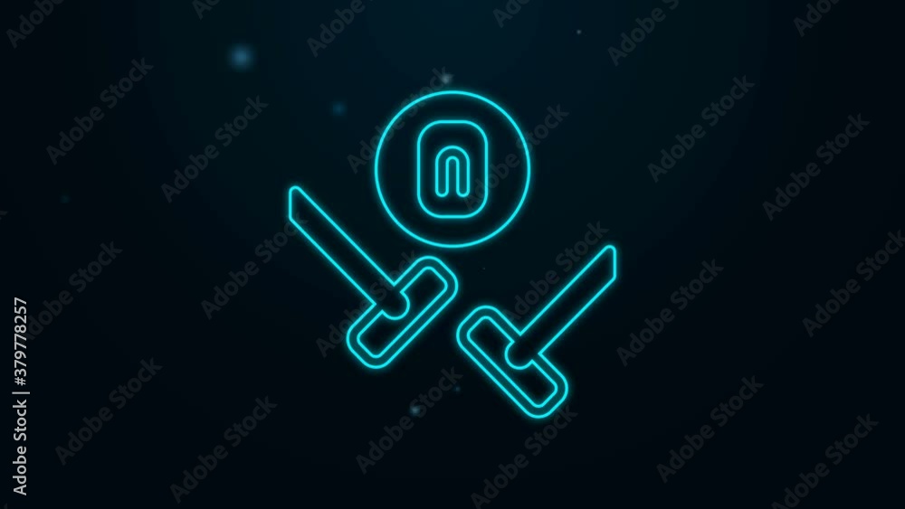 Glowing neon line Curling sport game icon isolated on black background. Sport equipment. 4K Video motion graphic animation Glowing neon line Curling sport game icon isolated on black background. Sport equipment. 4K Video motion graphic animation