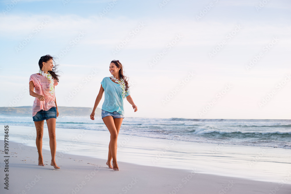 Two Girls Having Fun on the Beach Two Girls Having Fun on the Beach