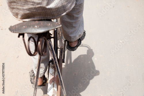 A manually pulled Rickshaw puller