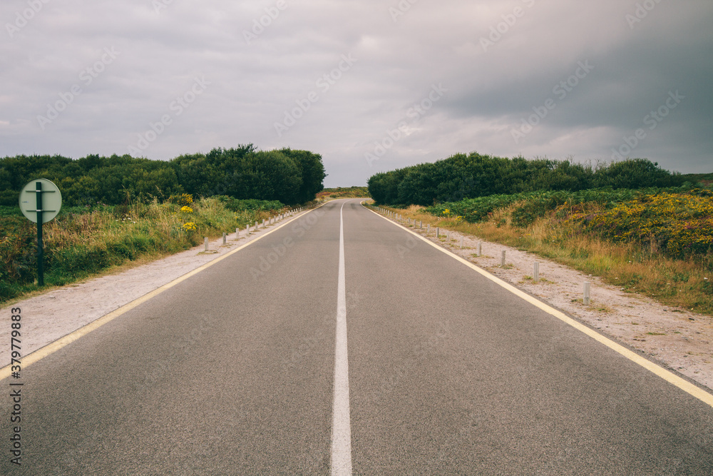 Road on the coast of Brittany, France. Road on the coast of Brittany, France.
