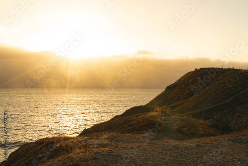 Rockaway Beach, located in the small coastal city of Pacifica, San Francisco Bay Area, California. The beach is used for fishing and leisure. It has many hiking trails around. 