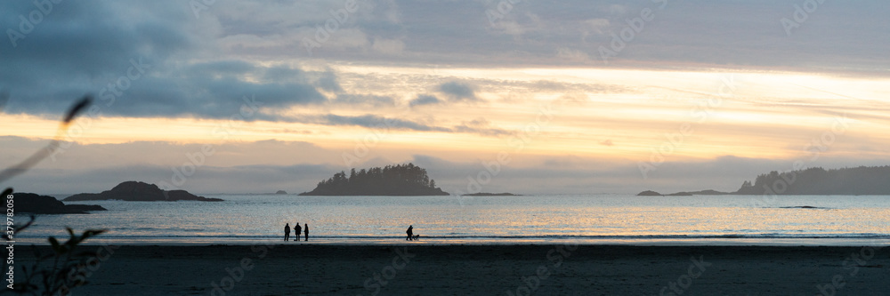 sunset over the sea of Tofino