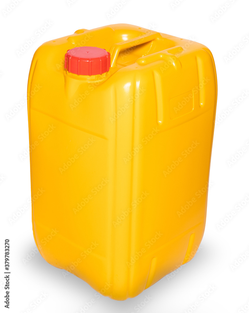 Yellow gallon of oil isolated on white background Yellow gallon of oil isolated on white background