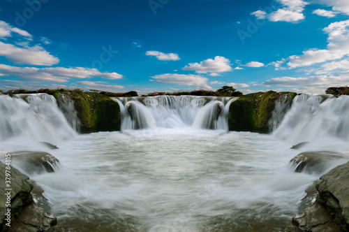 waterfall in the mountains