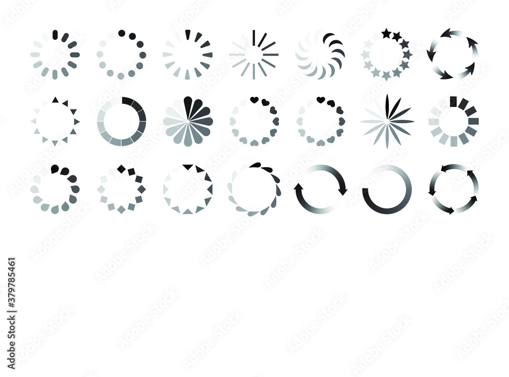 Obraz premium Load bar for mobile apps. Radial load, update or download diagram icon of progress bar, minimal flat design.