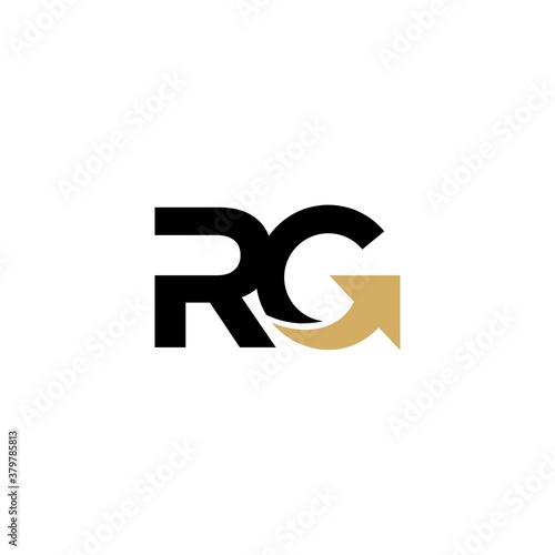 Fotografie letter RG logo design vector with growth icon