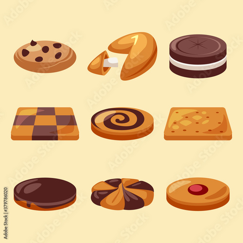 set of kinds of delicious cookies