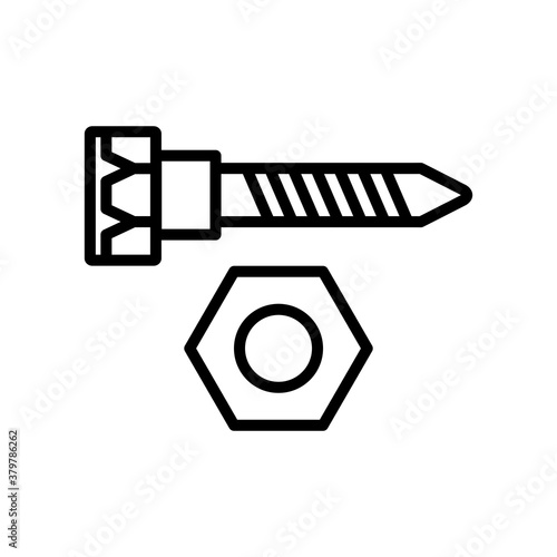 Screw Nut And Bolt Icon Design Vector Template Illustration