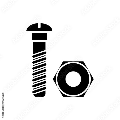 Screw Nut And Bolt Icon Design Vector Template Illustration