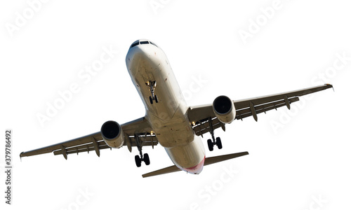 Commercial aircraft isolated on white background