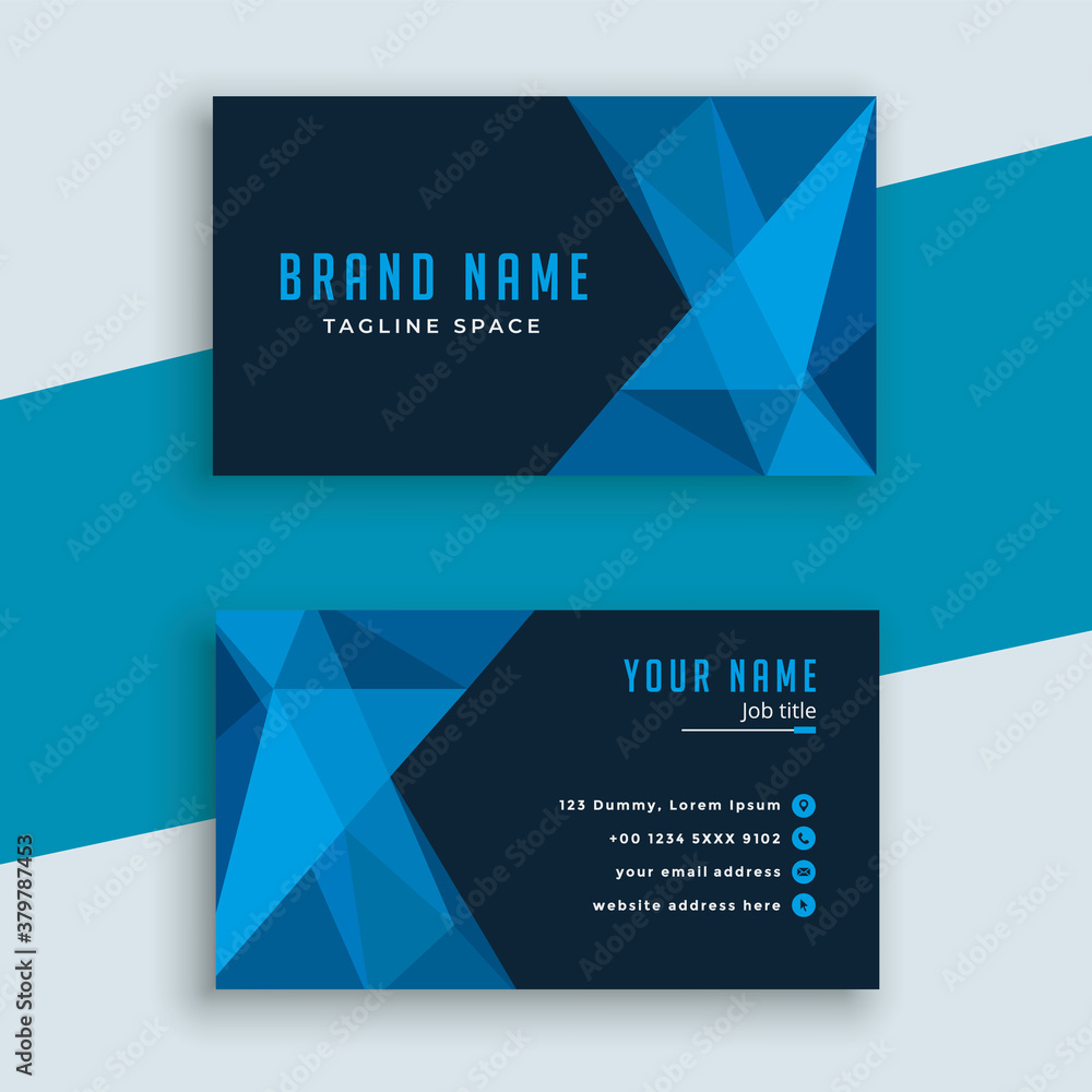 Naklejka premium Blue business card