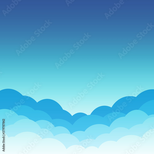雲の背景 正方形 青い空