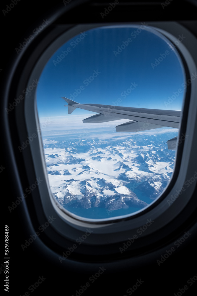 Aerial View of Greenland from Airplane Window Aerial View of Greenland from Airplane Window