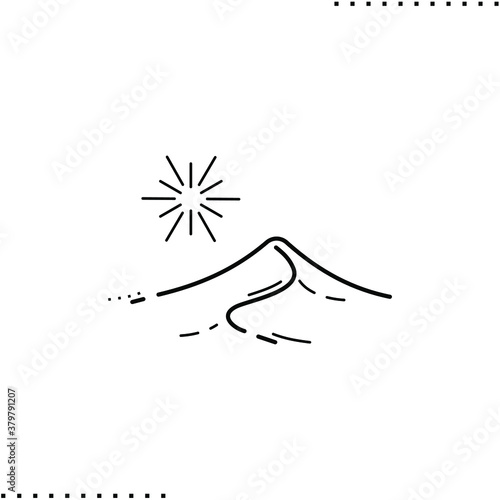Fotografia, Obraz sand dune vector icon in outline
