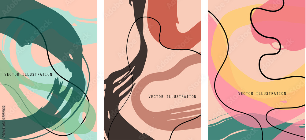 Creative color doodle art header set with different shapes and textures. Collage. Creative color doodle art header set with different shapes and textures. Collage.