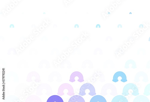 Light Pink, Blue vector template with rainbow signs.