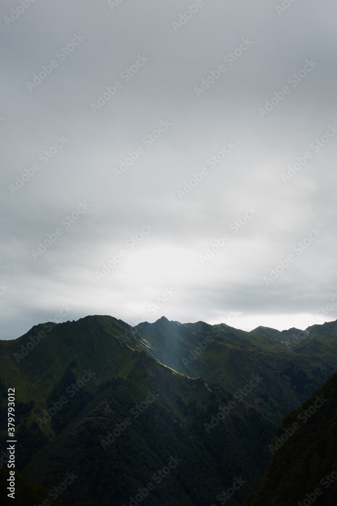 Sunray in a mountain range Sunray in a mountain range