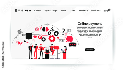  Contact communicate  Social Network Technology,  Young people   business startup, creative modern Idea and Concept illustration,flat design.