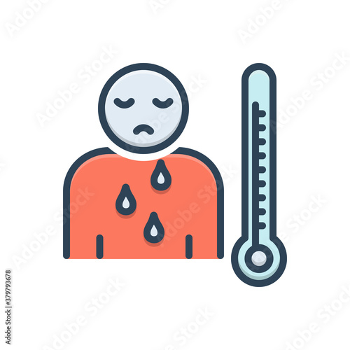 Color illustration icon for malaise