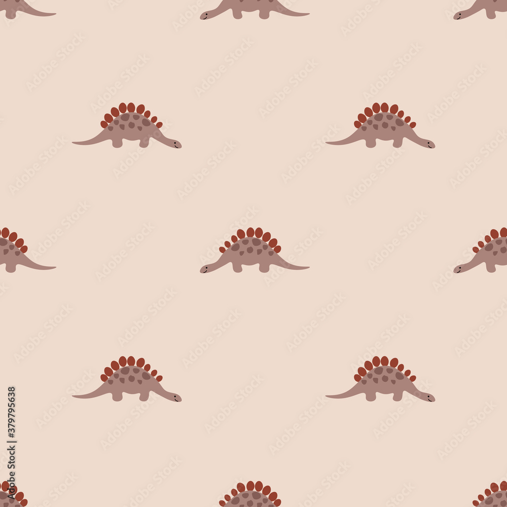 Obraz premium Dinosaurs Cute kids seamless pattern for girls and boys, Colorful Cartoon Animals on the abstract Creative seamless background, Artistic Backdrop for textile and fabric.