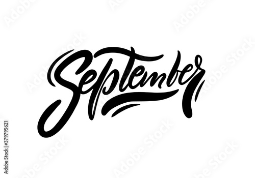 September black text. Modern calligraphy. Hand lettering inscription. Vector illustration.