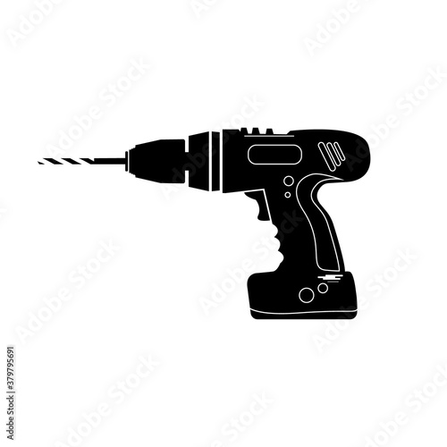 Hand drill icon. Vector